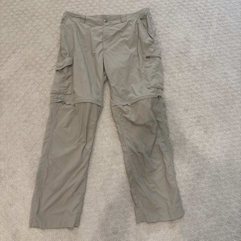 Columbia Omni-Shade Pants Mens 40x32 Convertible Cargo Zip Off Hiking Outdoor
